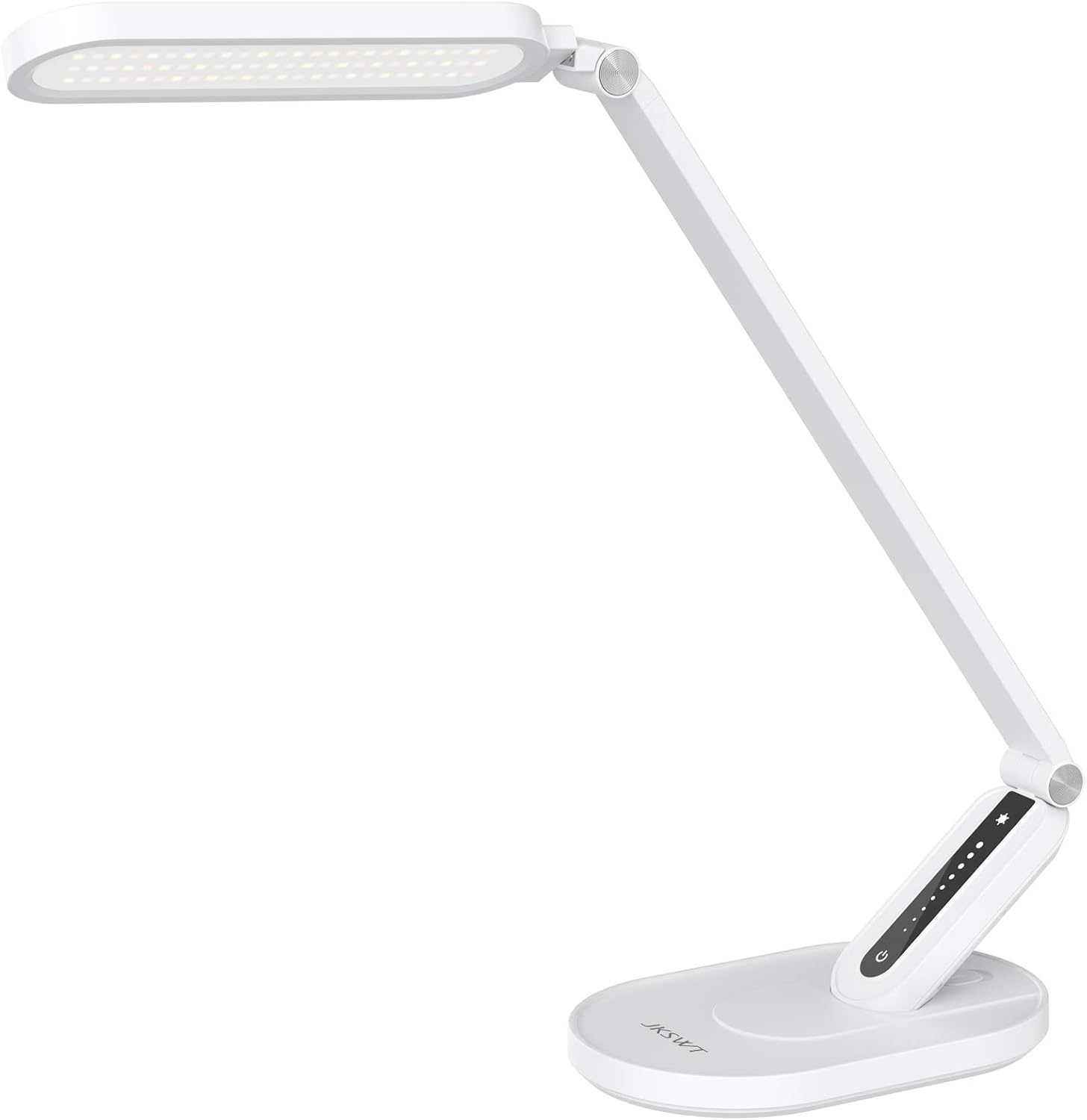 JKSWT LED Desk Lamp, Eye-Caring Table Lamps Natural Light Protects Eyes Dimmable Office Lamp with 5 Color Modes USB Charging Port Touch Control and Memory Function, 10W Reading Lamp,Black