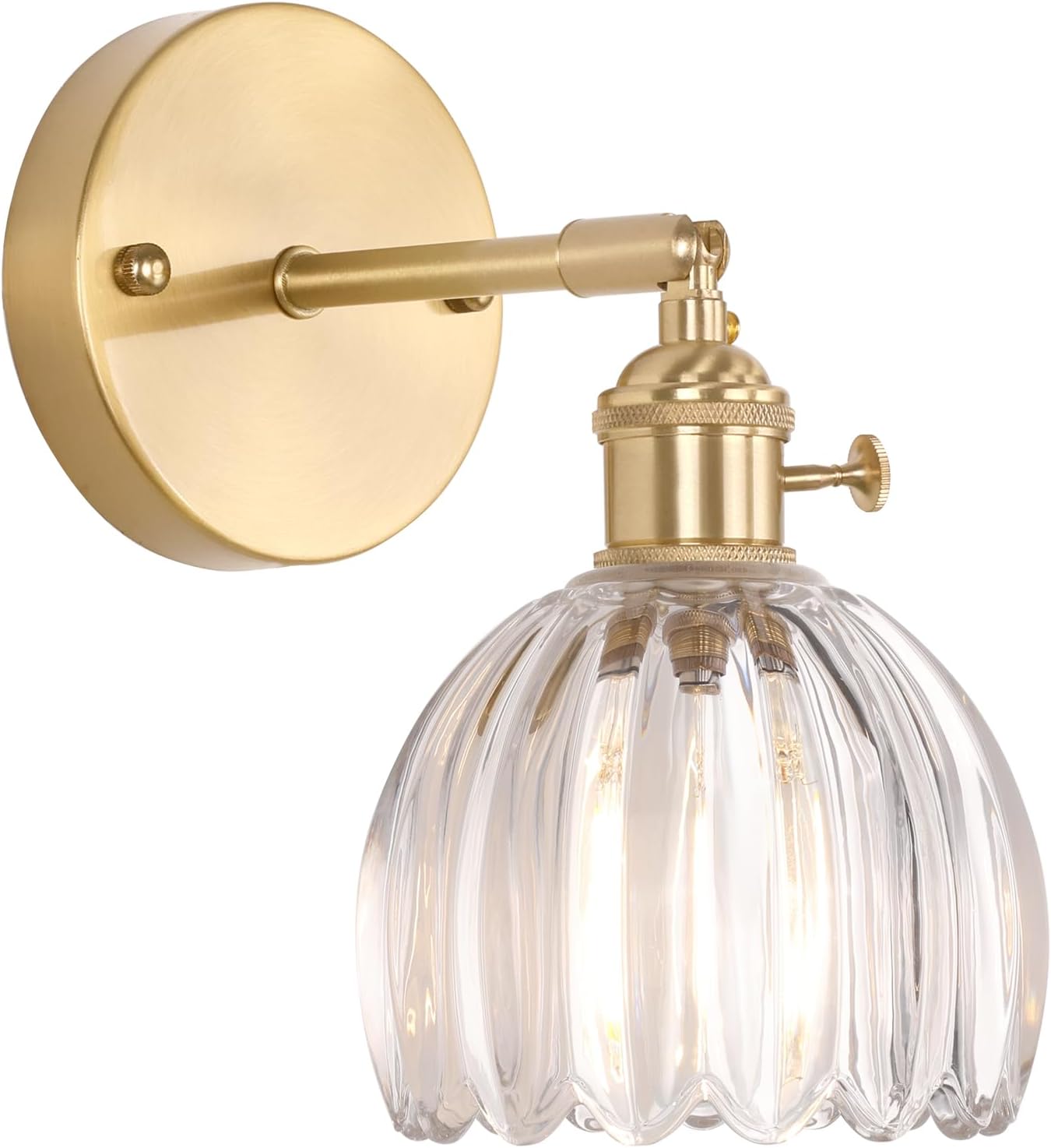 Vintage Battery Operated Wall Sconce with Cute Green Tulip Glass Lampshade Wireless Rechargeable Battery Powered Wall Light with Remote Control for Bedside Bedroom Doorway