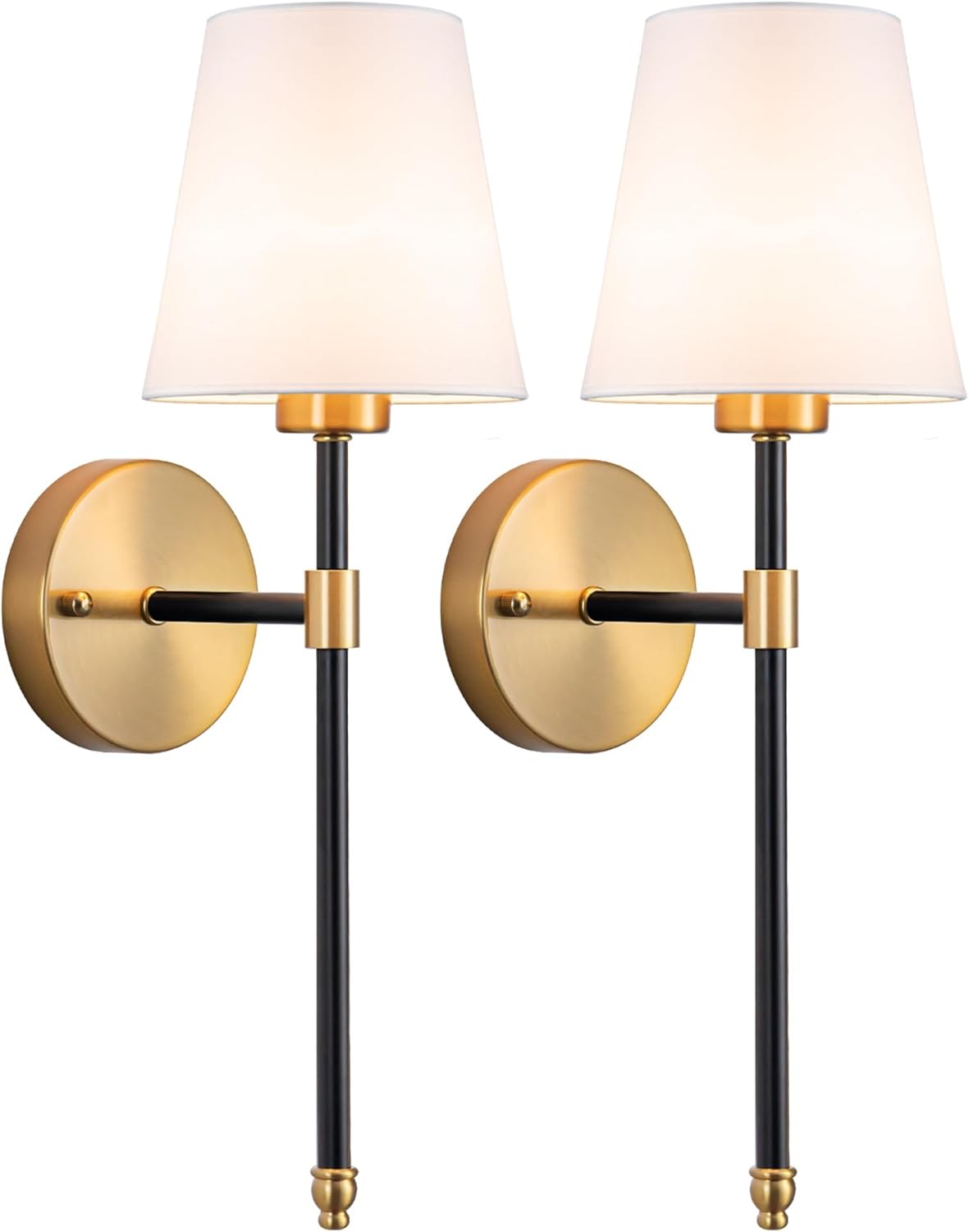 Battery Operated Wall Sconces Set of Two, Wireless Battery Wall Light with 10000mAh RGB Dimmable Magnetic Bulb and Remote, Rechargeable Sconce Wall Decor for Bedroom Living Room Hallway