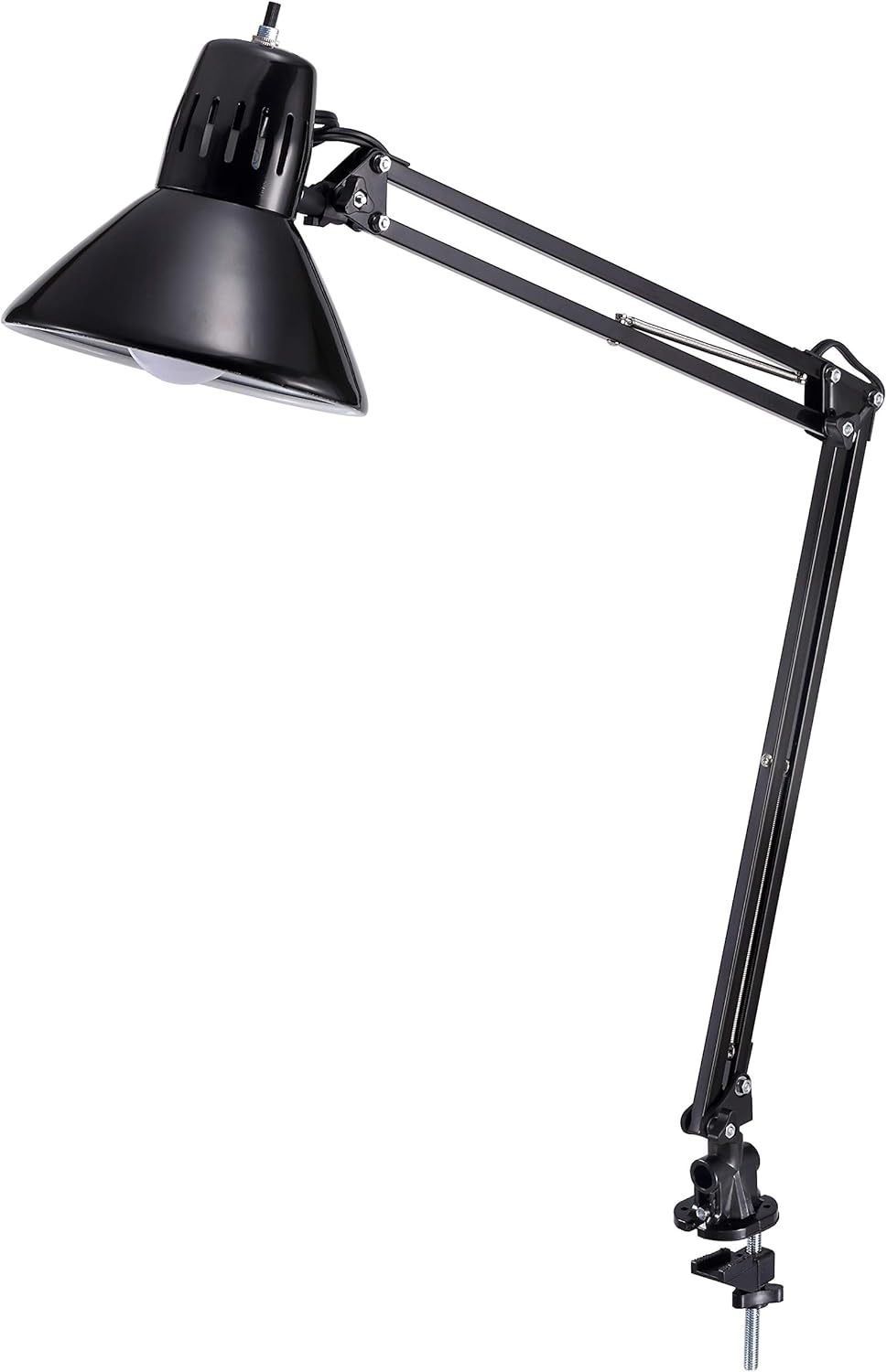 Bostitch Office VLF100F Swing Arm Metal Floor Lamp, 72" Tall with Multi-Joint Adjustment, Includes Replaceable LED Bulb (VLF), Black