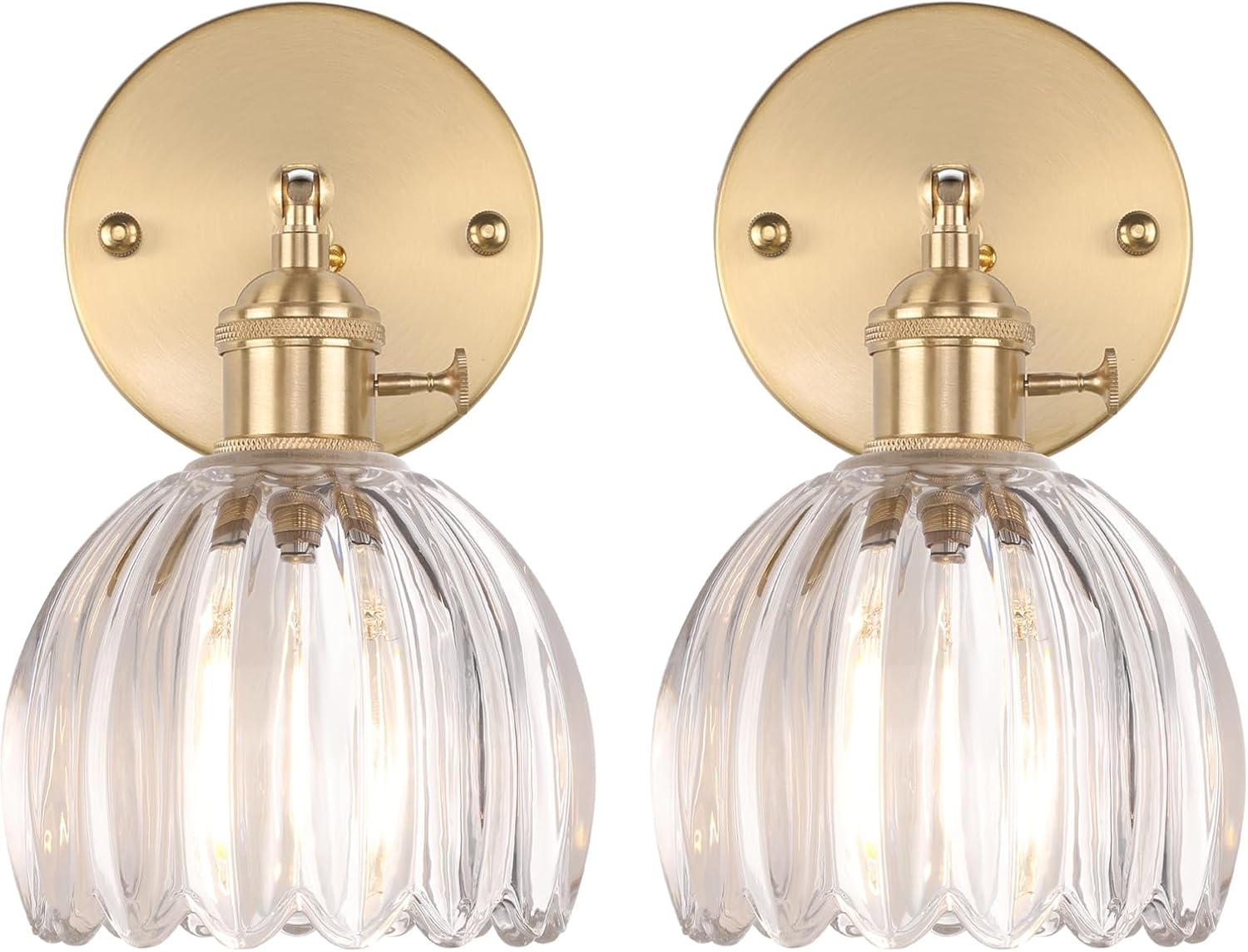 Vintage Battery Operated Wall Sconce with Cute Green Tulip Glass Lampshade Wireless Rechargeable Battery Powered Wall Light with Remote Control for Bedside Bedroom Doorway