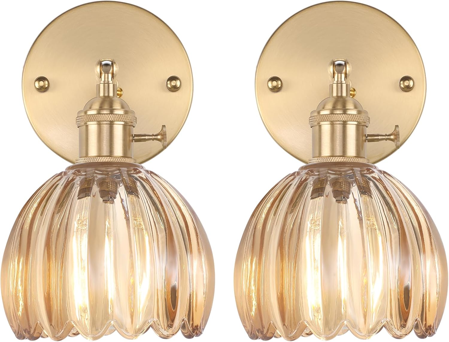 Vintage Battery Operated Wall Sconce with Cute Green Tulip Glass Lampshade Wireless Rechargeable Battery Powered Wall Light with Remote Control for Bedside Bedroom Doorway